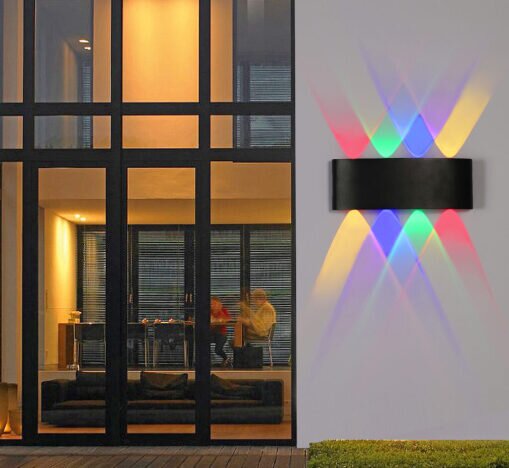 Aplica LED Exterior RGB 8W, LED inclus, 8 surse de iluminare, Lumina: RGB